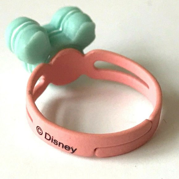 Vintage Disney Mickey Mouse Ears Ring Size 5 6 7 Macaroon Snacks Pink Aqua - Picture 7 of 10